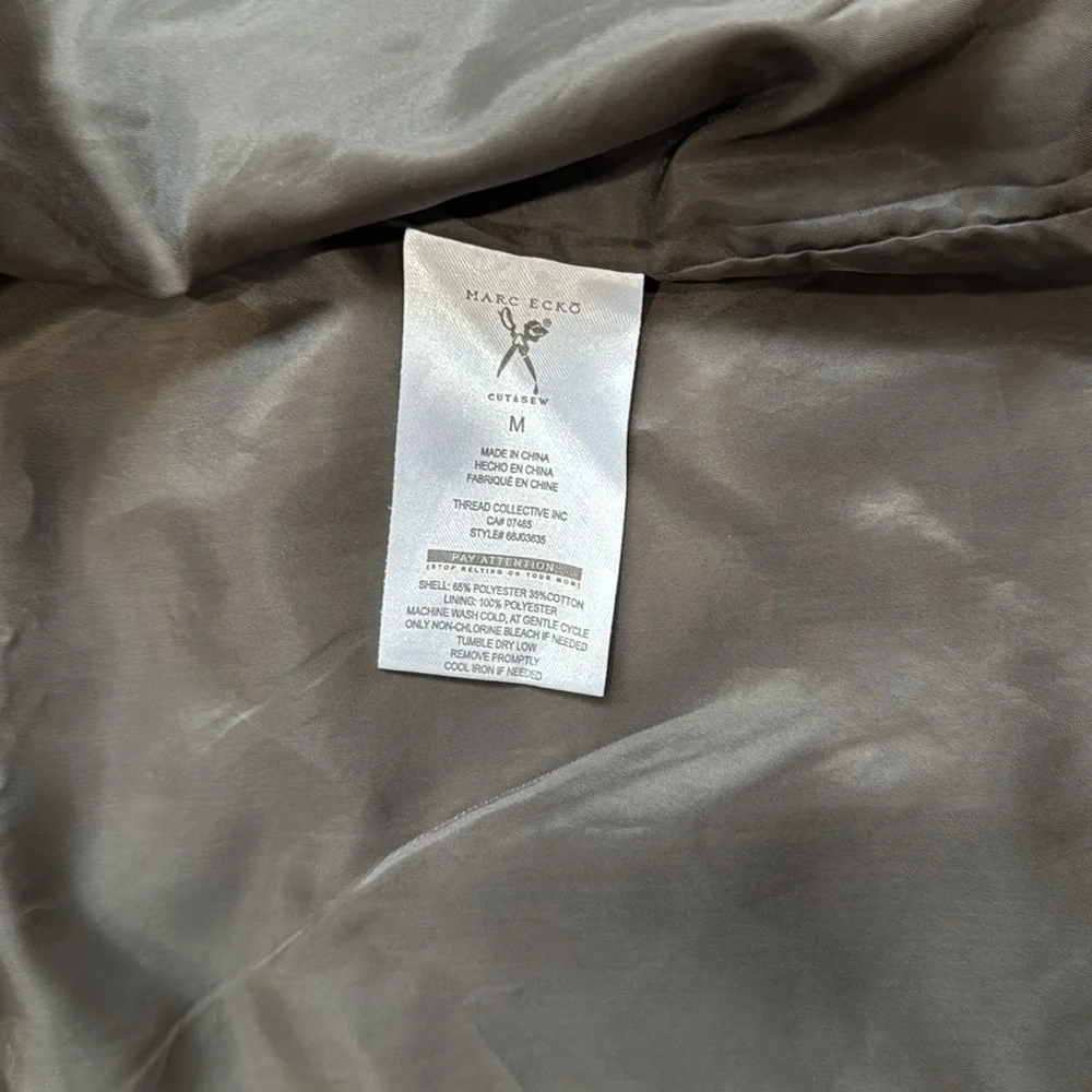 EUC Men's Olive Green Marc Ecko Military Jacket Size Medium - Picture 5 of 10